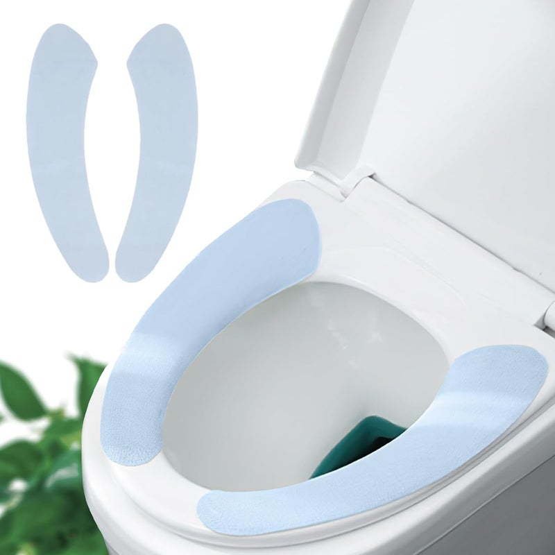 Iensen Thin and Warm Toilet Seat Cover Pad – Self-Adhesive, Adjustable and Cut-to-Fit, Comfortable and Easy to Clean, Perfect for Home Bathrooms (Blue) - Image 1